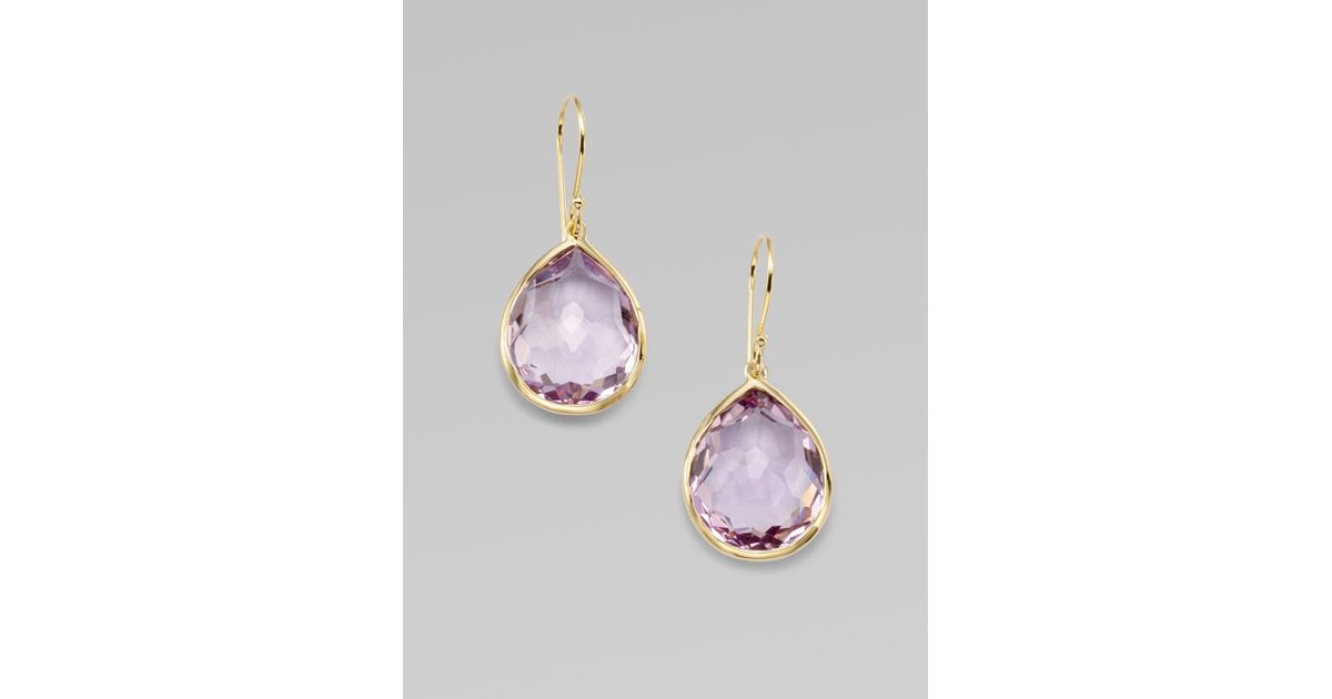 Lyst Ippolita Amethyst And 18k Yellow Gold Earrings In Pink