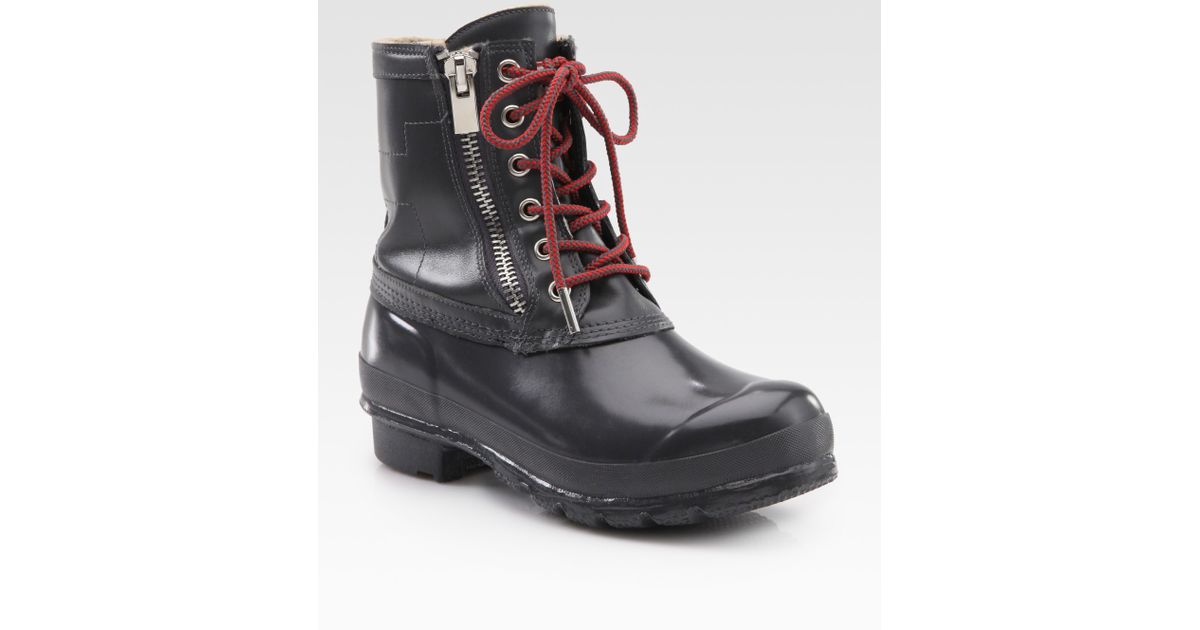 leather and rubber duck boots