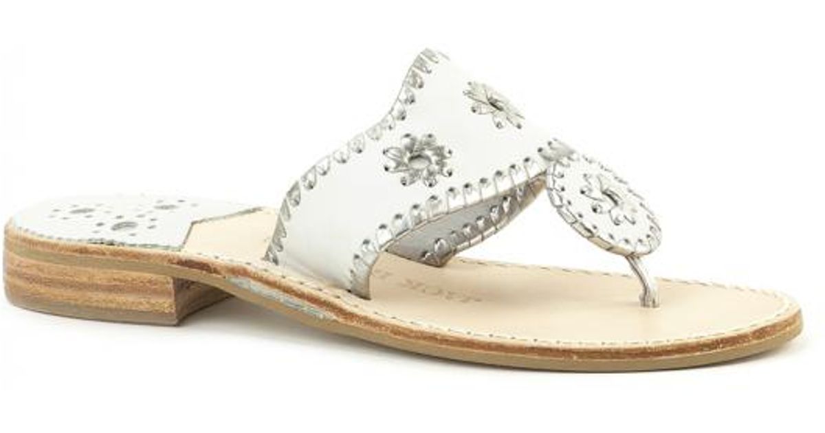 jack rogers white and gold sandals