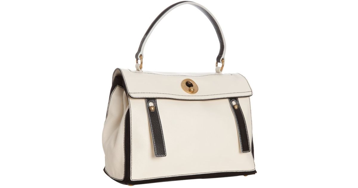 yves saint laurent cabas chyc tote blue - Saint laurent Ivory Colorblock Leather Muse Two Satchel in White ...