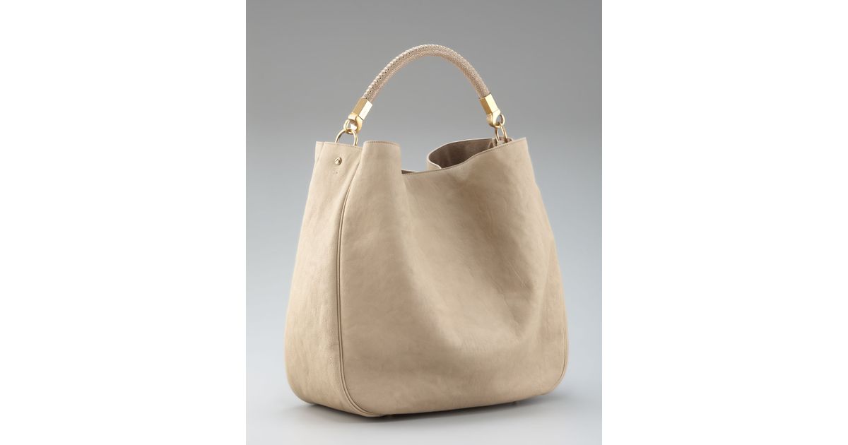 Saint laurent Stingray-handle Roady Hobo, Large in Beige | Lyst
