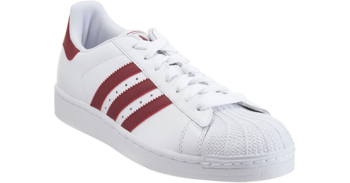 Adidas Superstar 2 in White for Men (burgundy) | Lyst