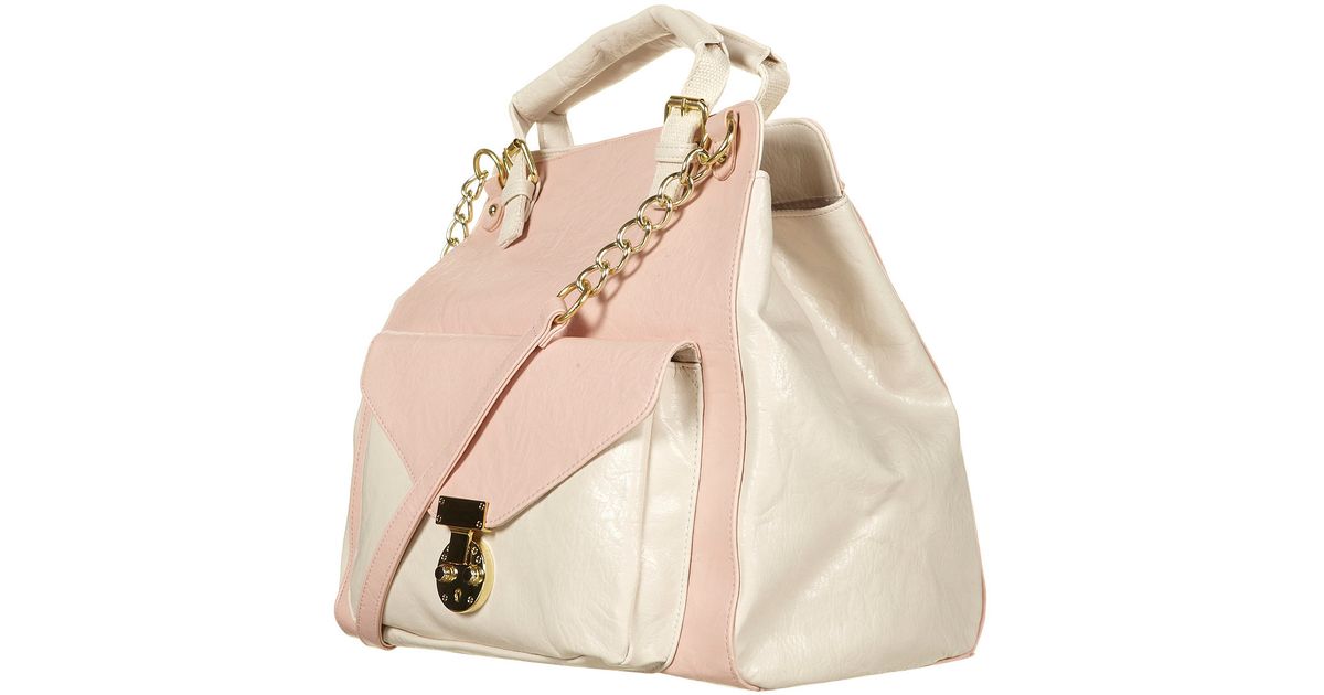Pink Double Handle Chain Bag in Pink Lyst