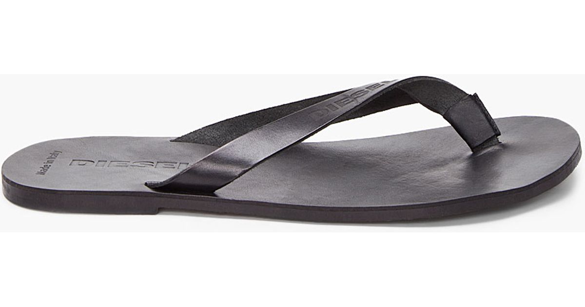 Lyst - Diesel Black Steven Flip Flops in Black for Men