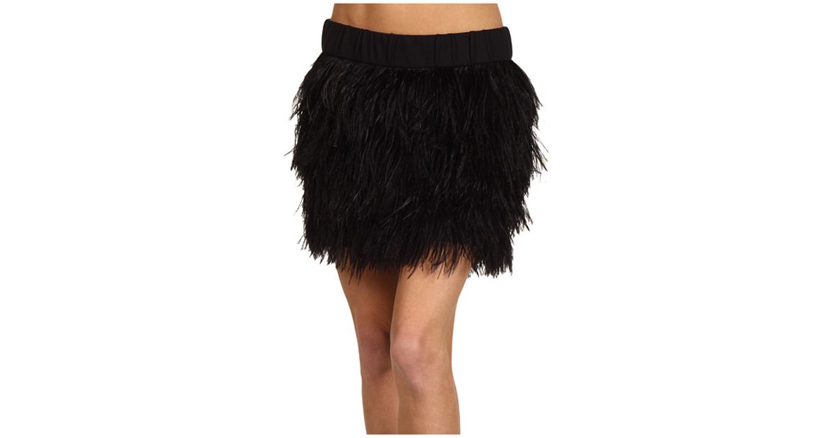 Lyst - Juicy couture Mini Skirt W/ Ostrich Feathers in Black