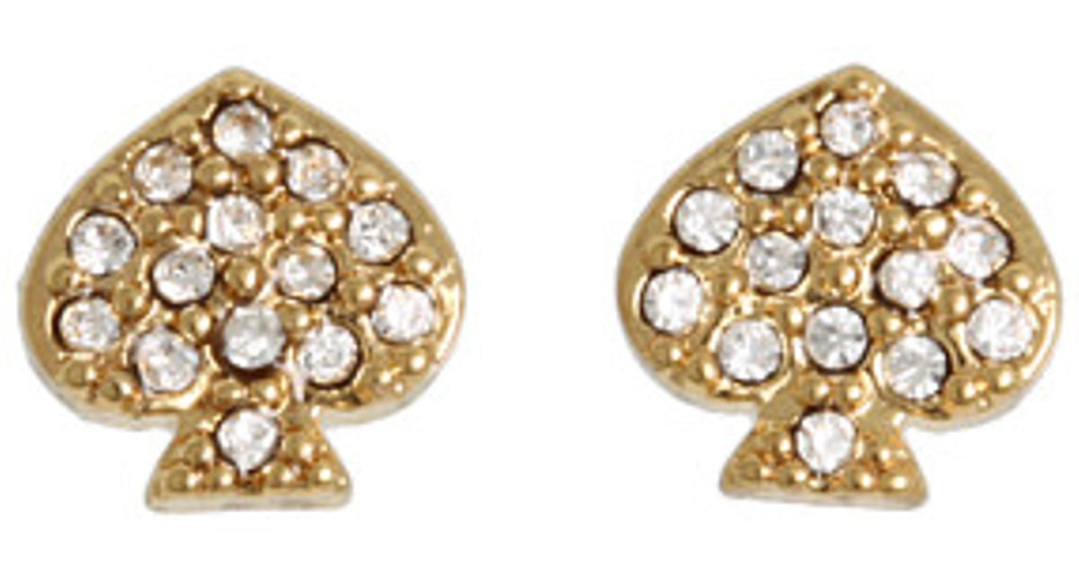 Kate spade new york Signature Spade Crystal Stud Earrings in Metallic