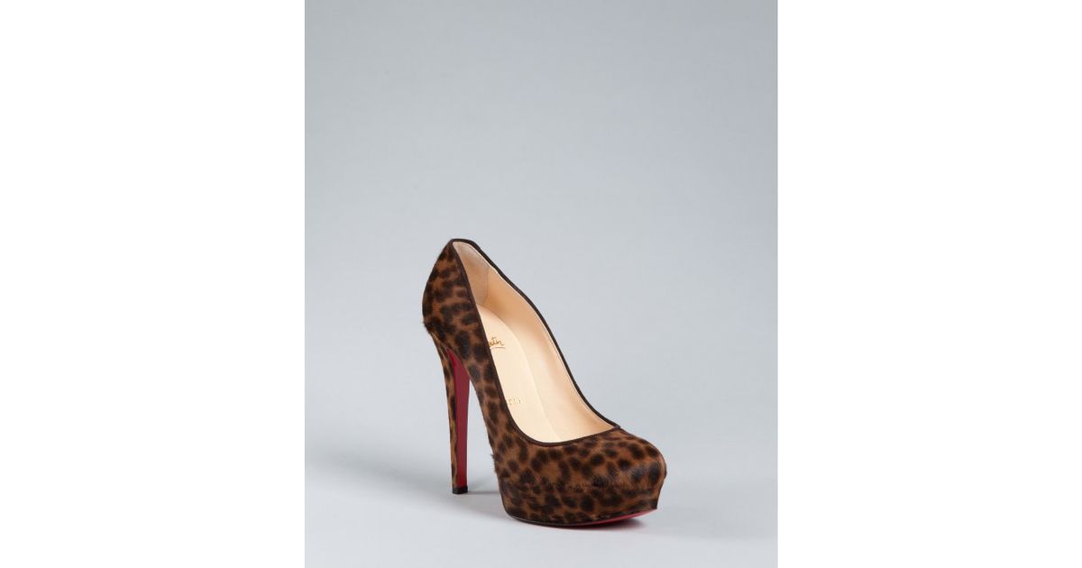 spiked loafers cheap - Christian louboutin Leopard Print Pony Hair Bianca Platform Pumps ...