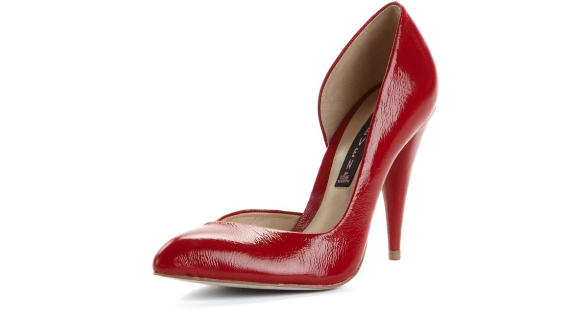Steve madden Krystel Single Sole Dorsay Pumps in Red (red patent ...