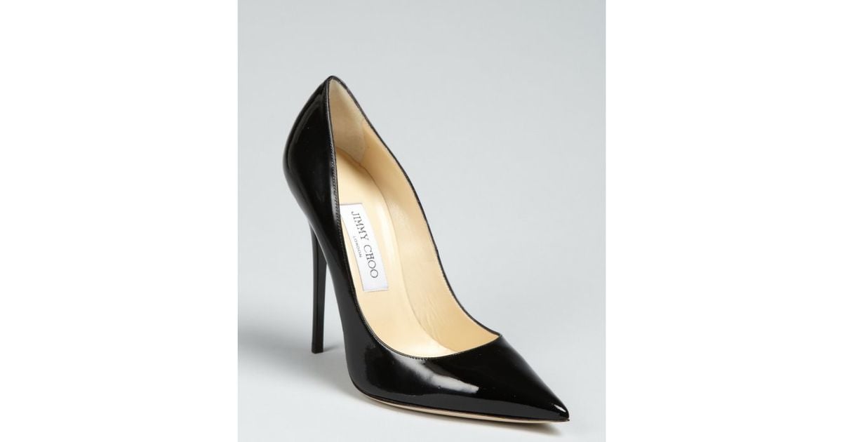 Lyst - Jimmy Choo Black Patent Leather Anouk Pointed Toe 