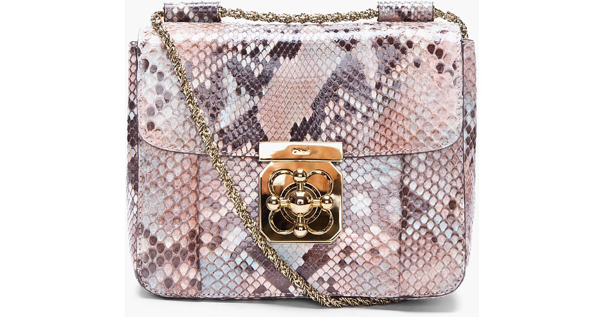 Chlo Python Skin Elsie Evening Bag in Animal (taupe) | Lyst  