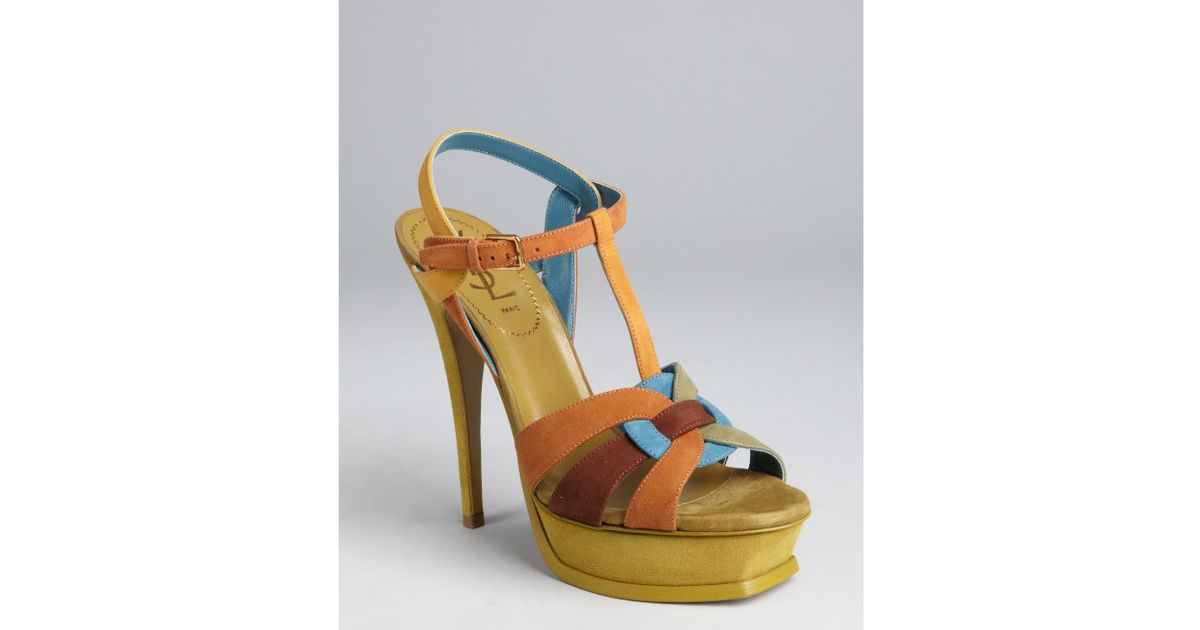 saint laurent tan sandals