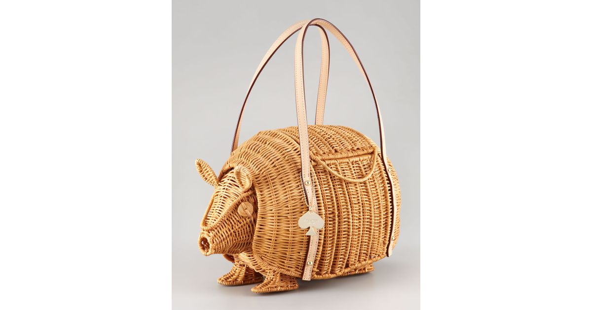 Lyst Kate Spade New York Armadillo Wicker Shoulder Bag In Natural