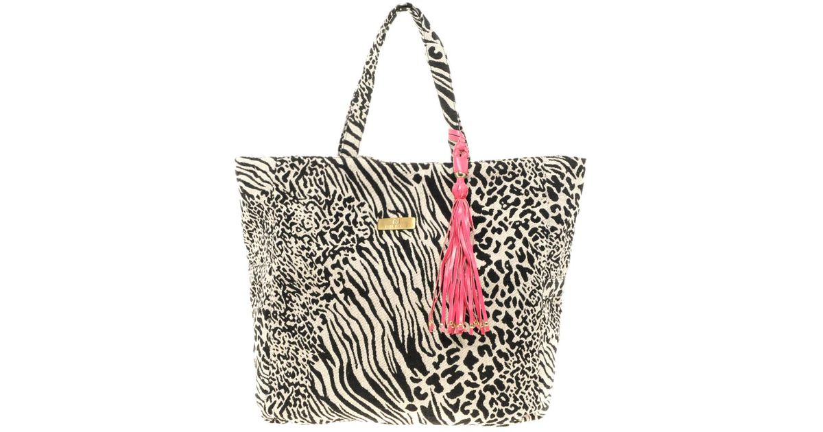 River island River Island Animal Print Beach Bag in Black | Lyst