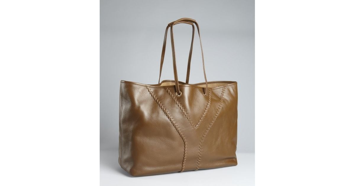 Saint laurent Tobacco and Tan Leather Neo Double Reversible Tote ...  