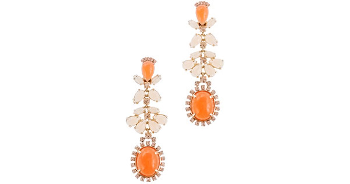 J.crew Cabochon Fan Earrings in Orange Lyst