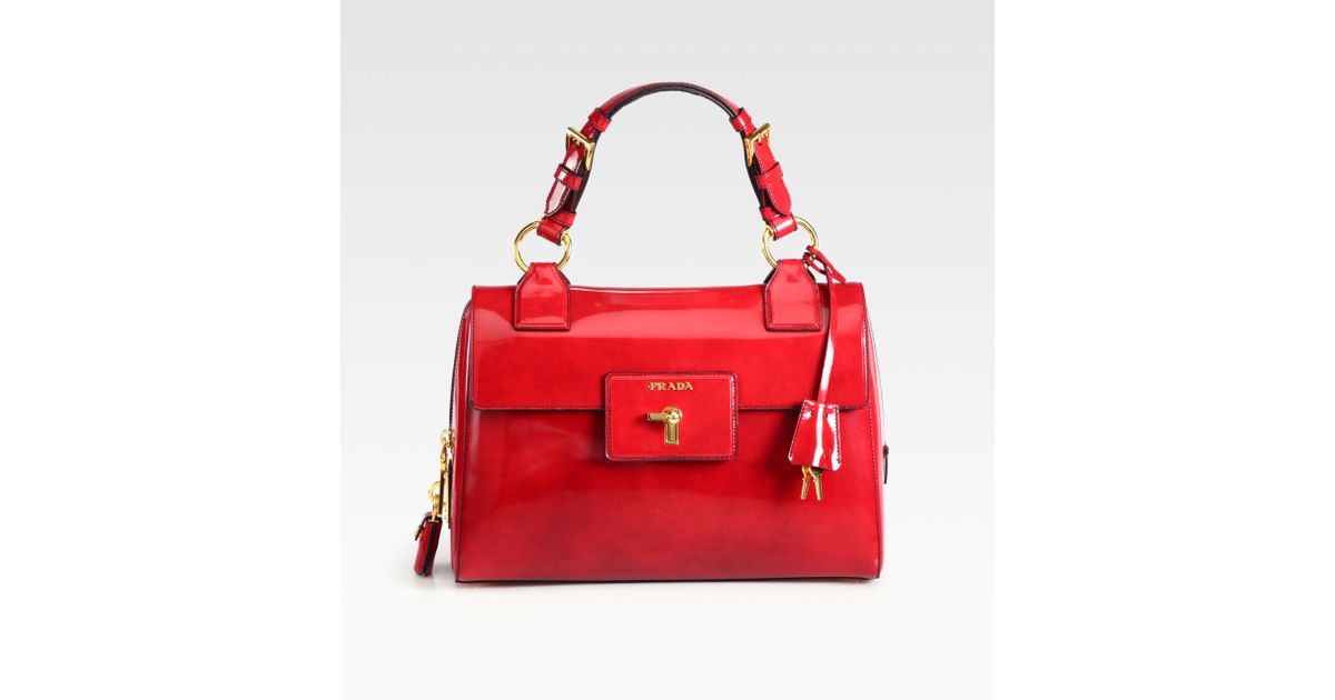 Prada Spazzolato Bag in Red | Lyst