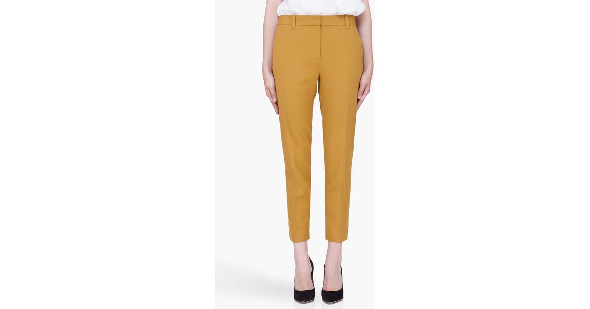 Lyst - 3.1 Phillip Lim Mustard Cropped Pencil Trousers in Yellow