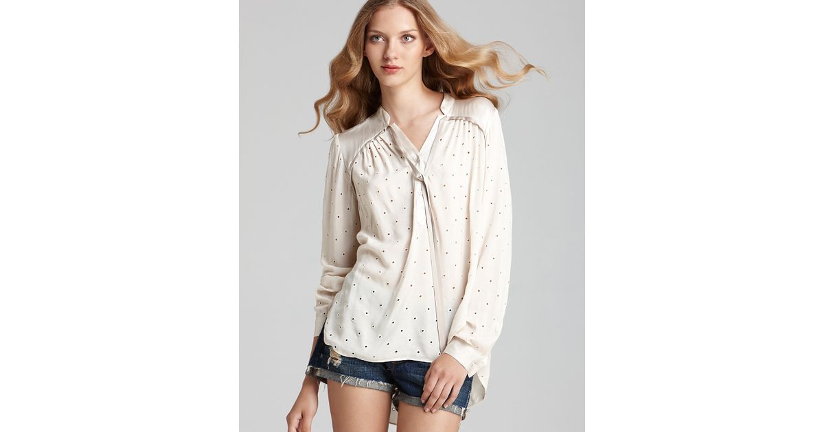 Rebecca taylor Blouse Eyelet Embroidery in White | Lyst