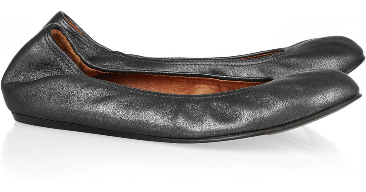 lanvin leather ballet flats