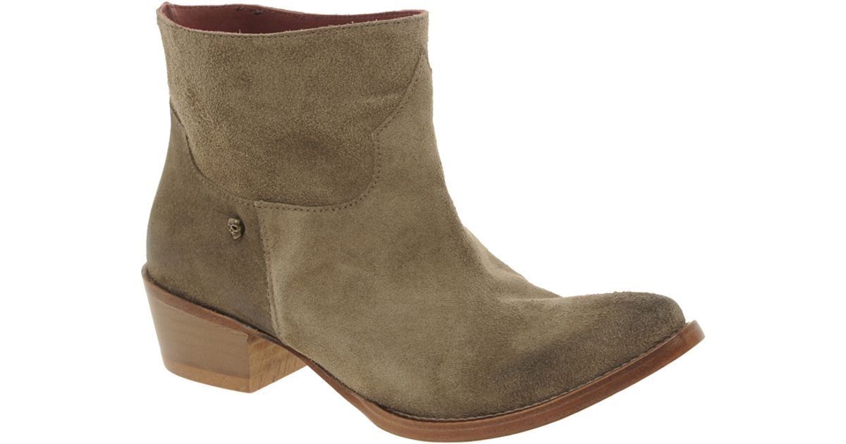 Zadig & voltaire Zadig and Voltaire Beige Midory Western Ankle Boots in ...