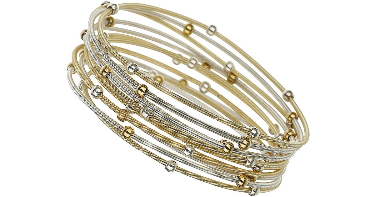 Lyst Top Metal Spring Bracelet Pack In Metallic