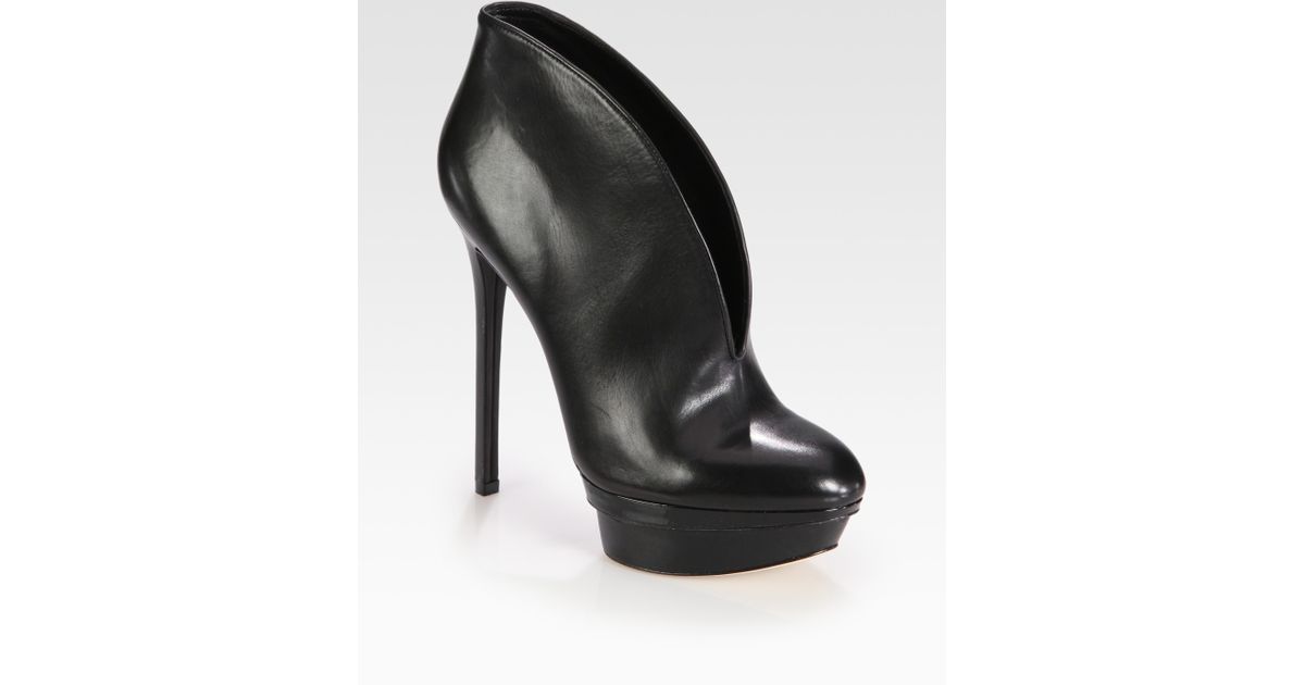 B brian atwood Fortosa Leather Platform Ankle Boots in Black | Lyst
