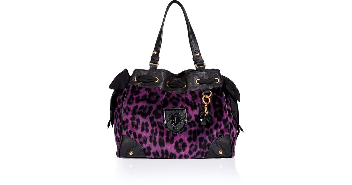 Juicy Couture Purple Leopard Velour Daydreamer Bag Lyst