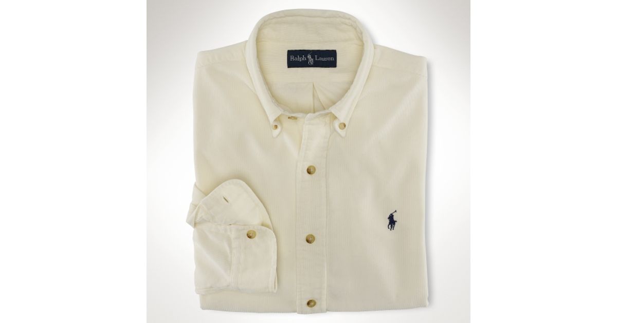 Lyst - Polo Ralph Lauren Customfit Corduroy Shirt in Natural for Men