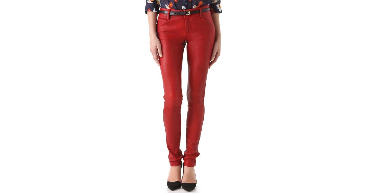 skinny red pants