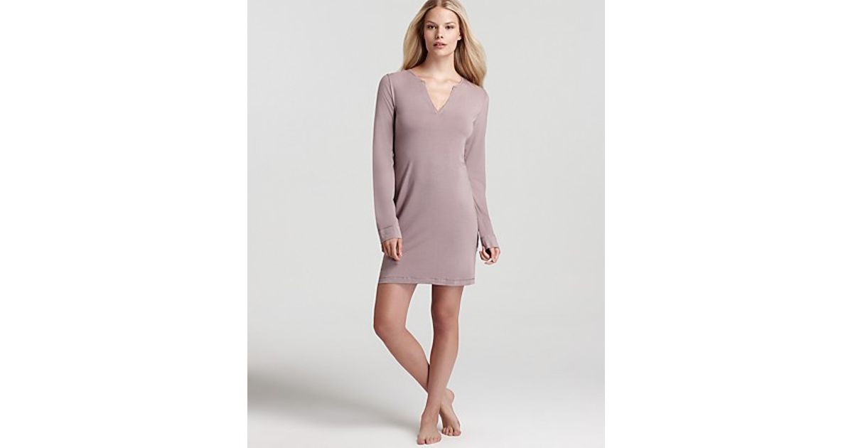 Lyst Calvin Klein Underwear Essentials Long Sleeve Nightdress In Lyst Calvin Klein Underwear Essentials Long Sleeve Nightdress In Purple