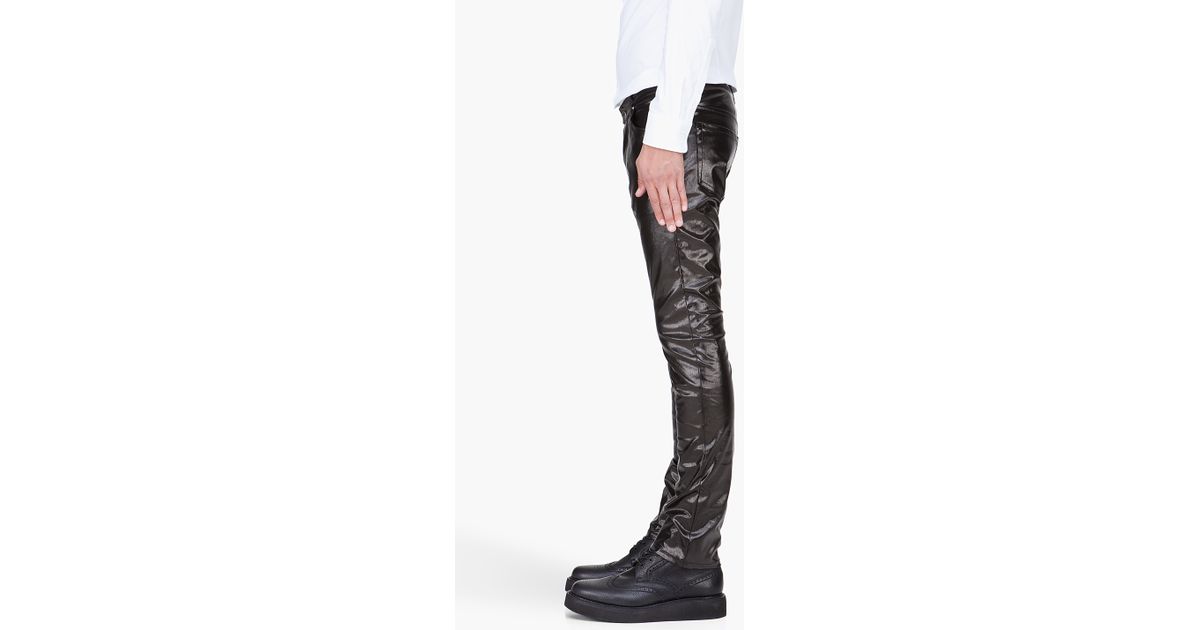 mugler leather pants
