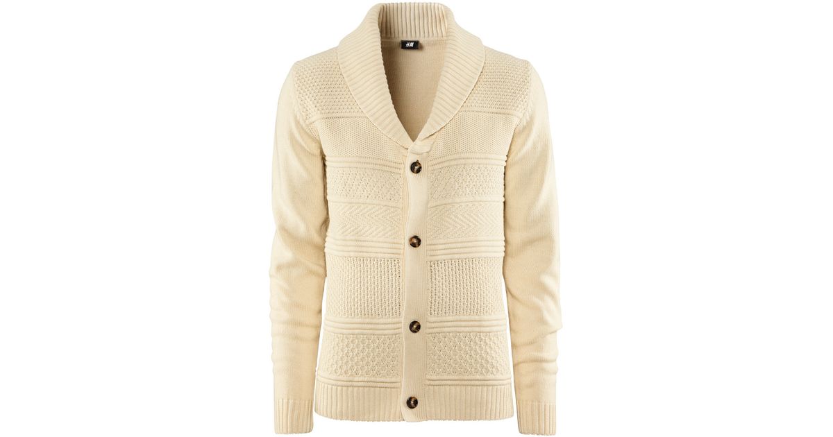 Lyst - H&M Cardigan in Natural for Men