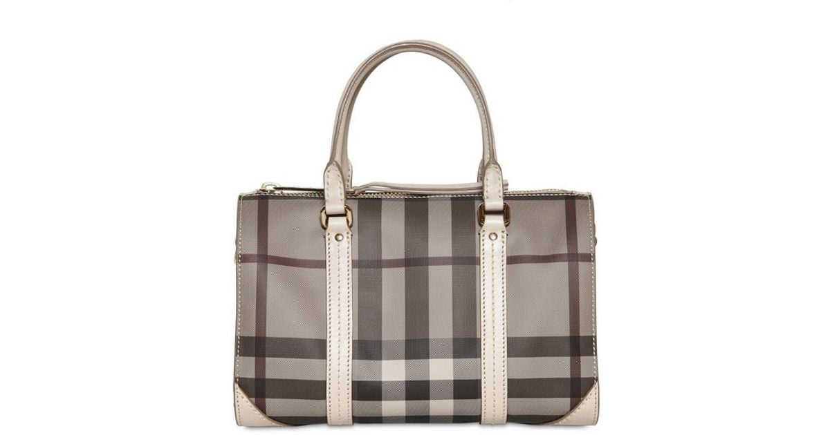 Lyst - Burberry Small Chester Smoked Check Pvc Bag in Gray