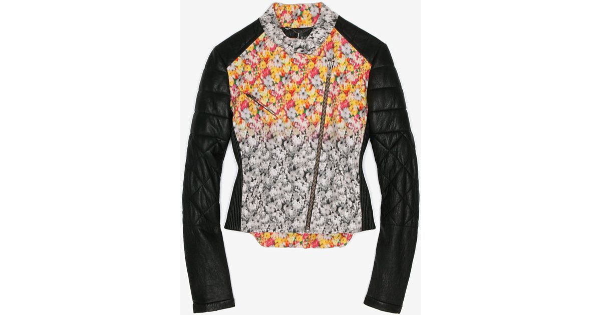 Yigal Azrouël Fl Patch Leather Jacket Lyst