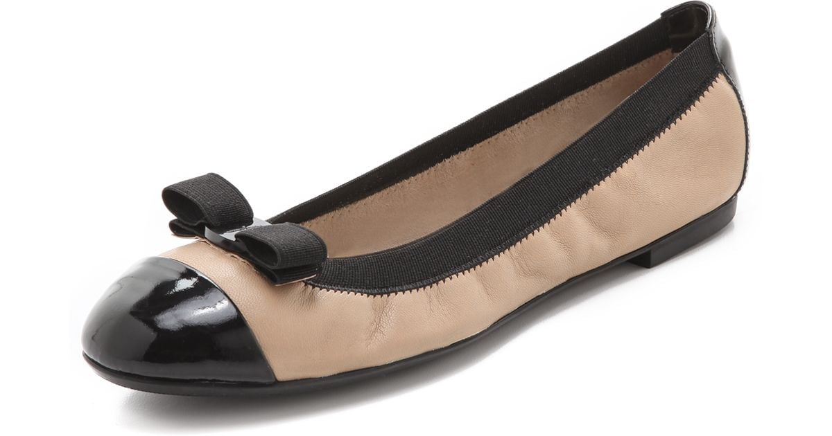 Lyst - Ferragamo My Paris Ballet Flats in Natural