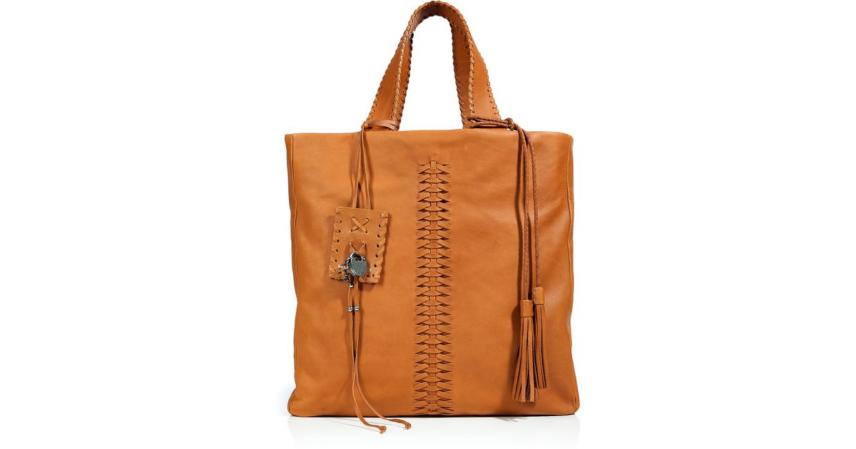 Lyst - Ralph Lauren Collection Cognac Laced Leather Tote in Brown