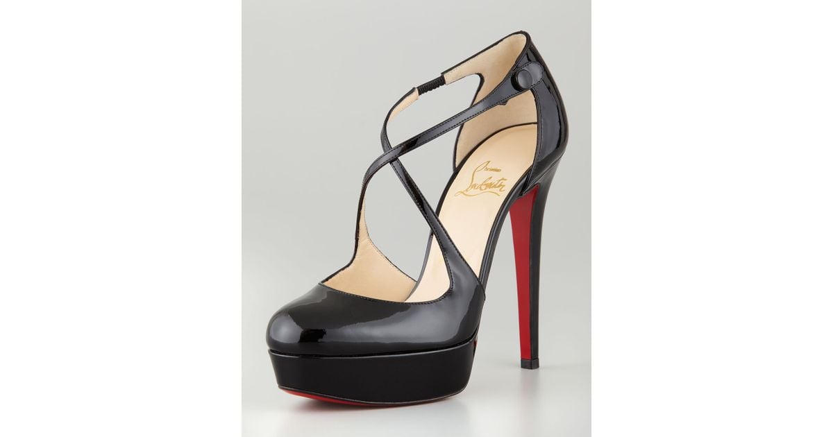 Christian louboutin Borghese Patent Platform Red Sole Pump in ...