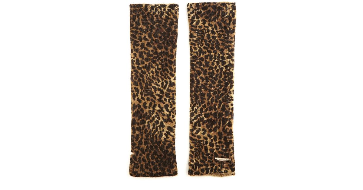 Michael By Michael Kors Camel Leopard Print Arm Warmers Product 1 5974281 299743846 