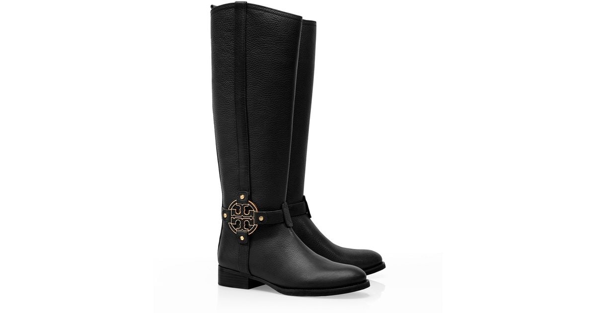 tory burch black riding boot