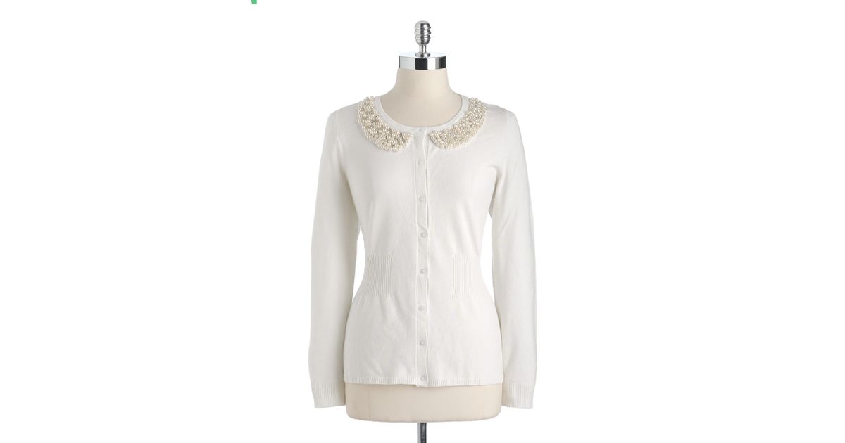 Lyst Joseph A Embellished Peter Pan Collar Sweater in White