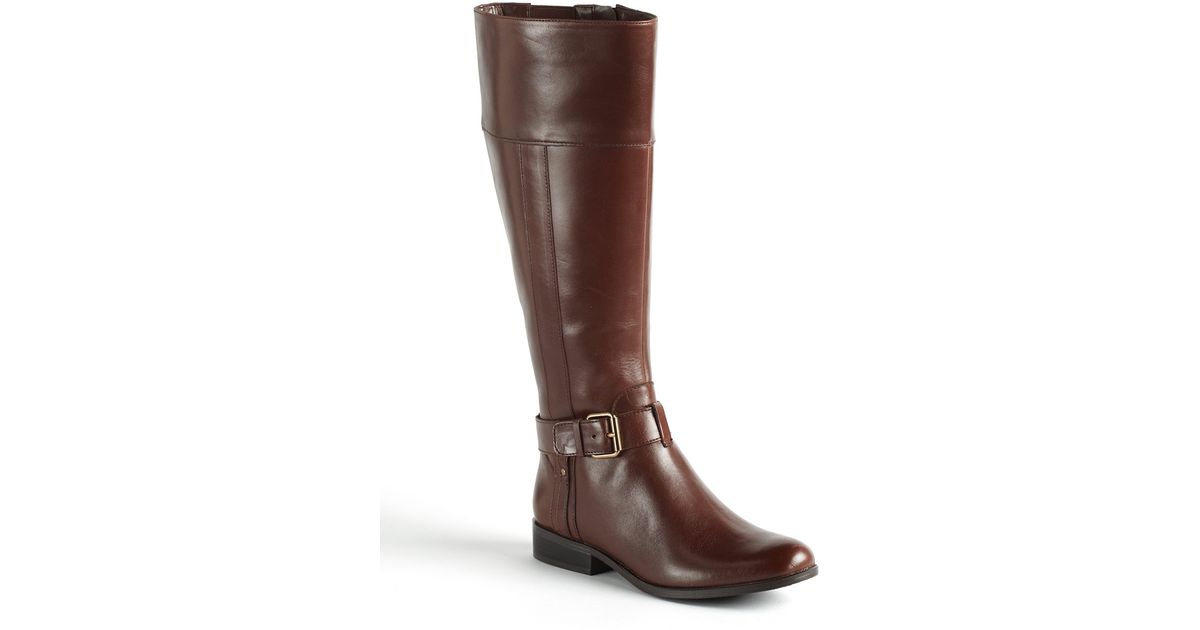 wide shaft brown boots