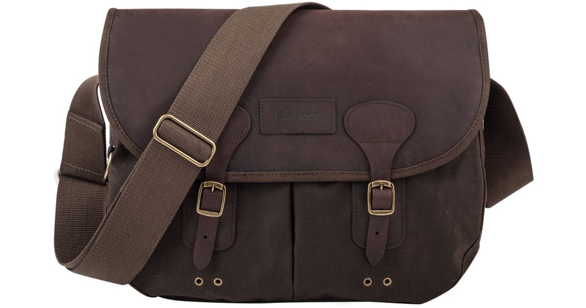 Lyst - Barbour Olive Tarras Wax and Leather Satchel in Green for Men