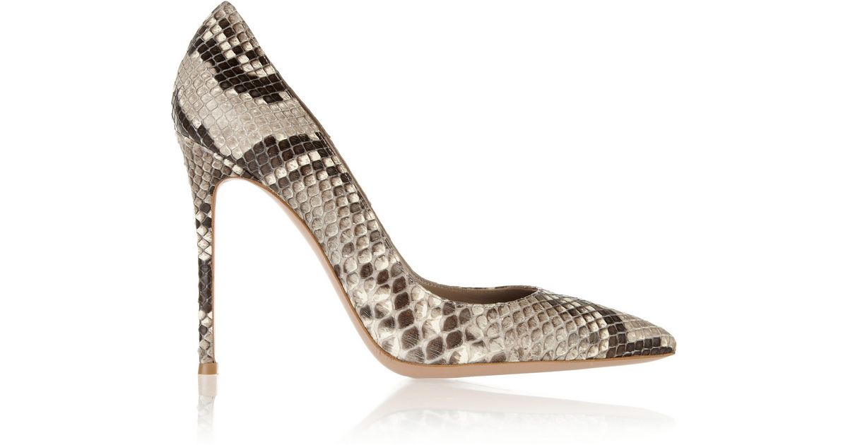 Lyst - Gianvito rossi Python Pumps in Natural