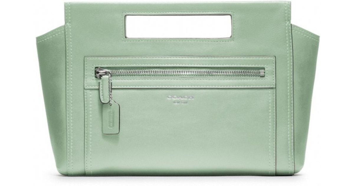 Coach Legacy Leather Basket Clutch in Green Lyst