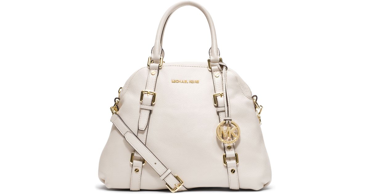 Lyst Michael Kors Large Bedford Bowling Satchel In White
