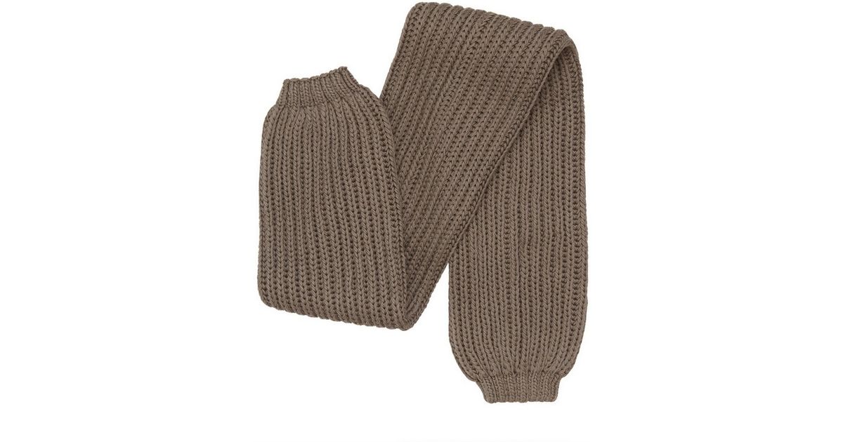 Lyst Rick Owens Thick Cotton Ribbed Knit Leg Warmers in Brown for Men