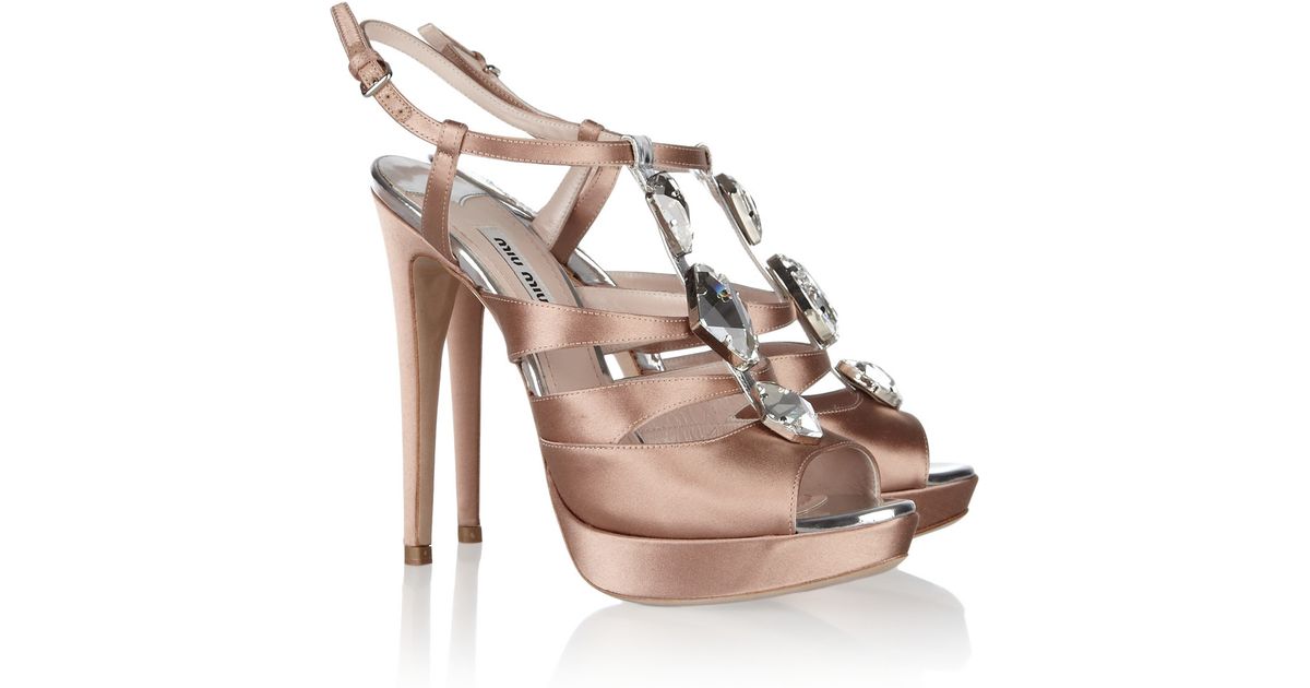 miu miu satin heels
