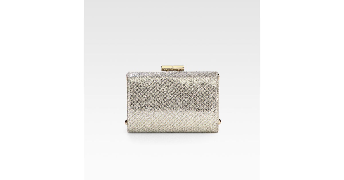 Jimmy choo Glitter Evening Clutch in Metallic Lyst