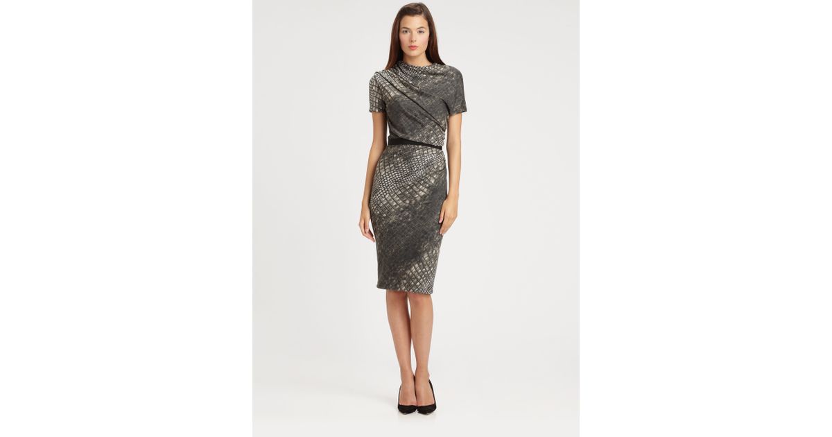 Lyst Giambattista Valli Croc Print Dress In Black