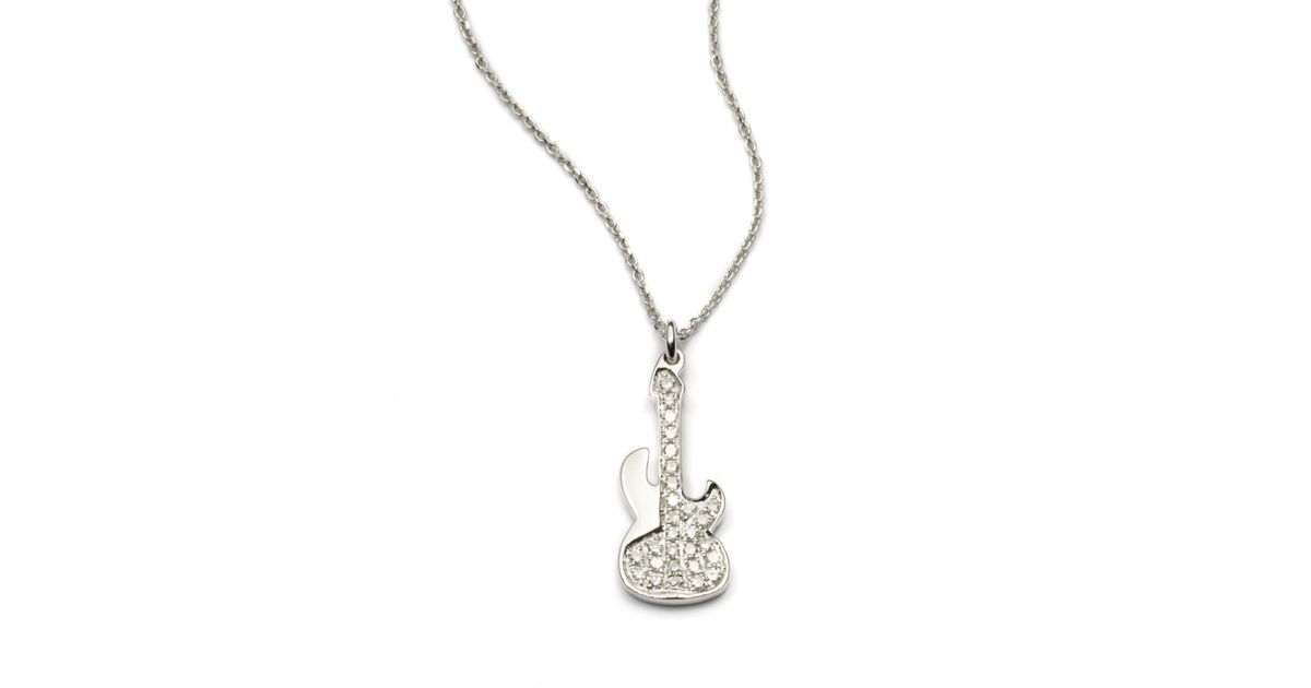Lyst Kc Designs Diamond Guitar Pendant Necklace In White